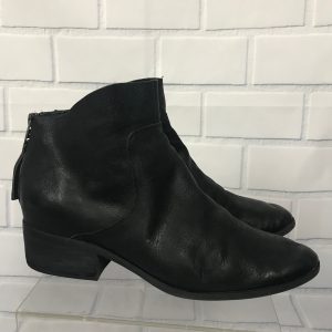 Lucky Brand Lahela Ankle Leather Boot Booties Black Sz 9.5 M  - Retail $110