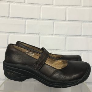 Keen Brown Leather Bumper Toe Mary Jane Comfort Trail Walking Shoes Women 7.5