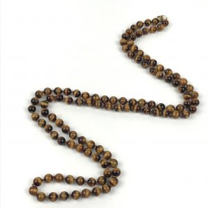 14K Gold Filled Tiger’s Eye Ball Bead Opera Length 31.5” Necklace