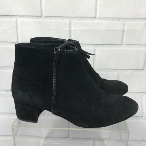 Maje Braided Suede Ankle Boots Block Heels Black Women Sz (38) 7.5 US - Retail $550