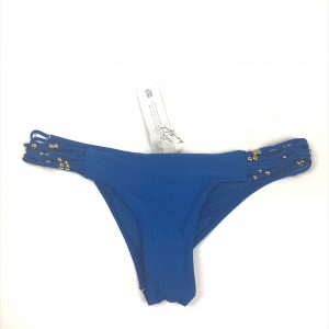 NWT PilyQ Solid Blue Swim Bikini Bottoms Size Medium