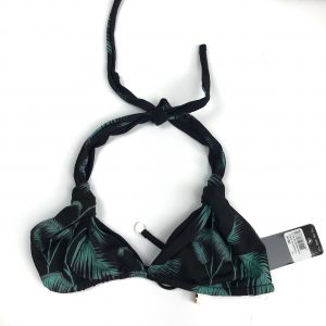 NWT Wildfox Palm Tree Print Black Swim Bikini Top Size Medium