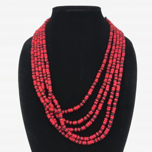 ❤️ Red & Black Wooden Layered Necklace
