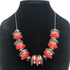 ❤️ Runway Big Chuncky Faceted Gold Necklace 22"