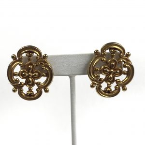 ❤️ Vtg Dauplaise Gold Tone Goddess Drop Earrings