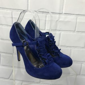 Shiekh Ruffle Faux Suede Pump Heels Size 7.5